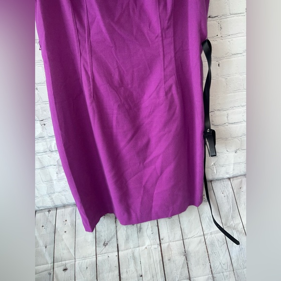 BRAND NEW Worthington Dark Purple Sleeveless Dress with Belt Buckle size 16 - Picture 6 of 14